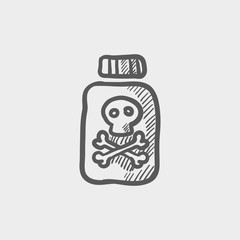 Bottle of poison sketch icon