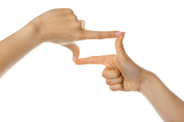 Finger frame isolated on white