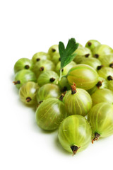 Green gooseberry isolated on white