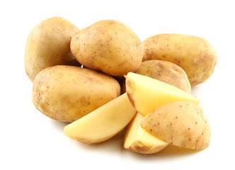 young potatoes isolated on white