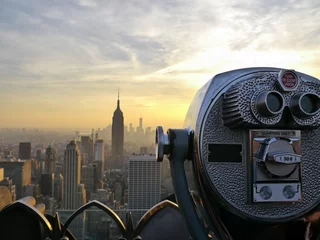 Tower Viewer Teleskop Fernglas mit Blick auf die Skyline von New York City © martialred