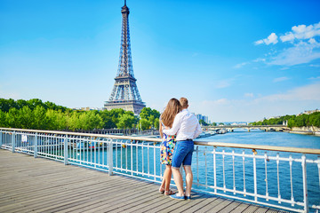 Young couple having a date in Paris, France