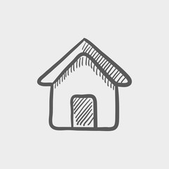 Real estate house sketch icon