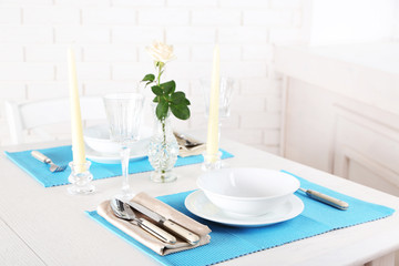 Beautiful table setting close up