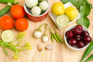 Organic vegetables on wooden background,healthy food,clean eating