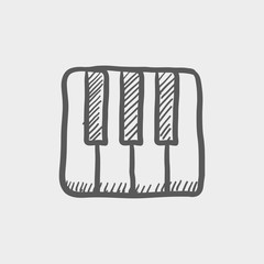 Piano keys sketch icon
