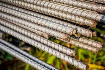 Steel rods or bars used to construction job