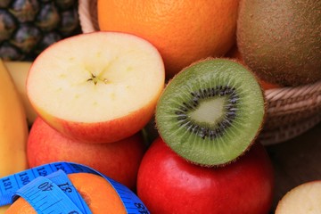 healthy mixed fruit to colorful