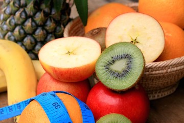 healthy mixed fruit to colorful
