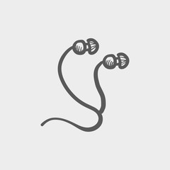 Earphone sketch icon
