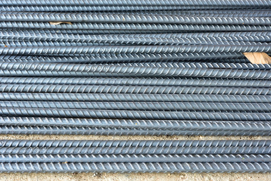 Steel rods or bars used to construction job
