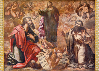 Fototapeta na wymiar Cordoba - fresco of Ascension of the Lord in Iglesia de San Augustin.