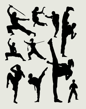 Martial art sport silhouettes 1