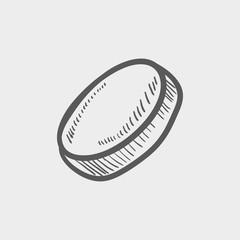 Hockey puck sketch icon