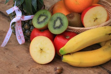 healthy mixed fruit to colorful