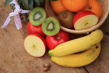 healthy mixed fruit to colorful
