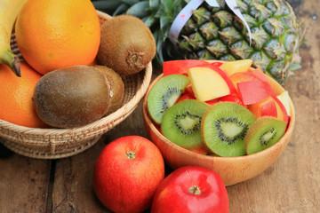 healthy mixed fruit to colorful
