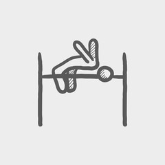 High jump sketch icon