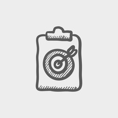 Business and finance target sketch icon