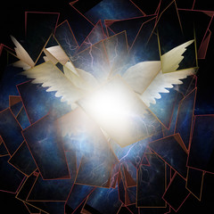 Angelic Wings Abstraction This image is entirely my own creation, from my own images and is legal for me to sell and distribute © rolffimages
