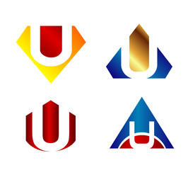Letter u logo icon design template elements set
