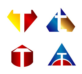 Letter T logo icon design template elements set
