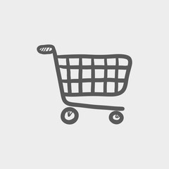 Shopping cart sketch icon