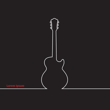 Guitars silhouette on a advertising card