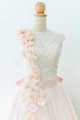 Fototapeta na wymiar Wedding dress on pink tone