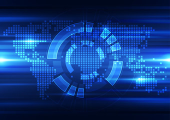 vector digital global technology concept, abstract background