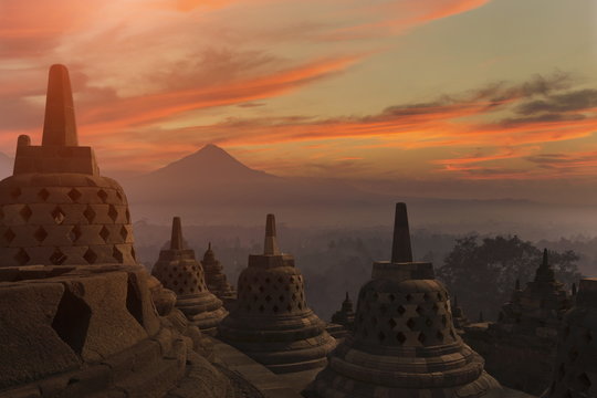 Borobudur Buddhist Temple, Java, Indonesia