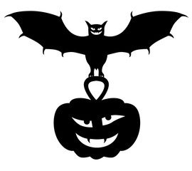 Halloween pumpkin and vampire