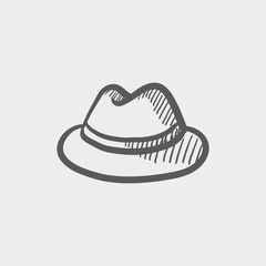 Classic hat sketch icon