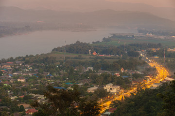 Evening scene at Chiang saen, Chiang rai.