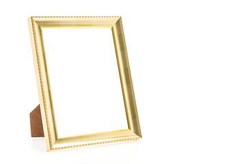 Gold frame isolated on white background