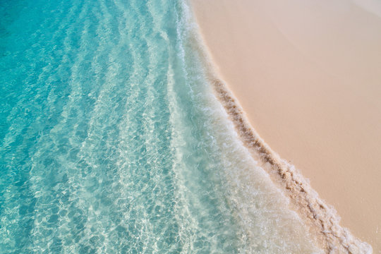 The crystal clear water of the Indian Ocean on an island in the Maldives