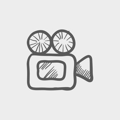 Video camera sketch icon