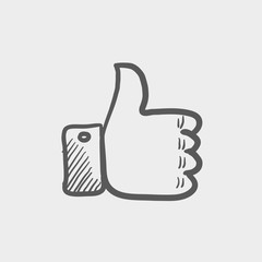 Obraz premium Thumbs up sketch icon