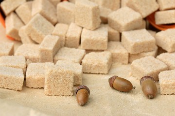 heap sugar cubes to color natural