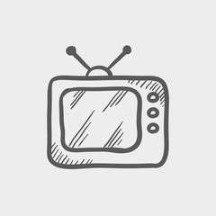 Retro television sketch icon