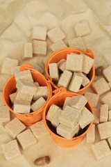heap sugar cubes to color natural