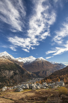 The picturesque villages of Starleggia and San Sisto in the Spluga Valley, Valchiavenna, Lombardy