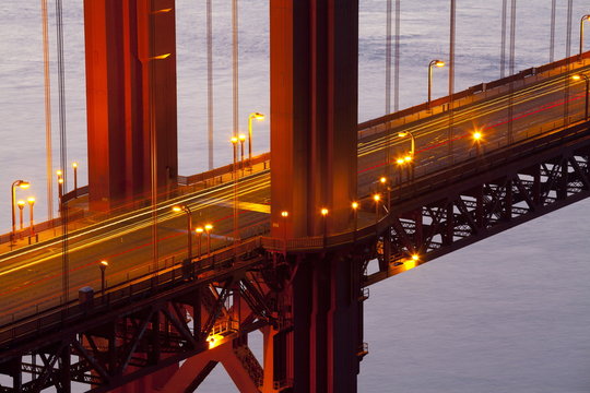 Close-up of the Golden Gate Bridge, San Francisco, California