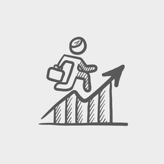 Financial recovery sketch icon