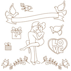 doodles love set. Vector illustration