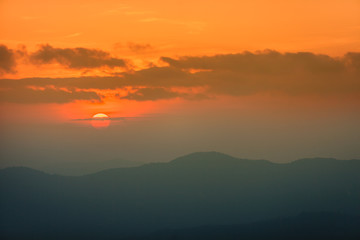 Fototapeta premium Sunset in the mountains.