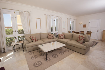 Fototapeta na wymiar Living area interior of a luxury villa