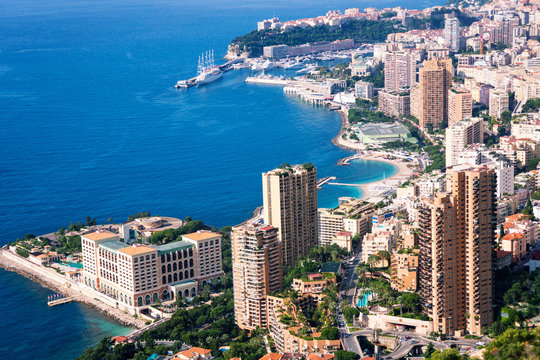 High angle view, Monaco, Cote d'Azur, Mediterranean