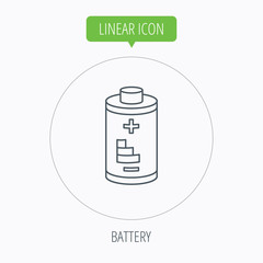 Battery icon. Electrical power sign.