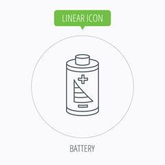 Battery icon. Electrical power sign.